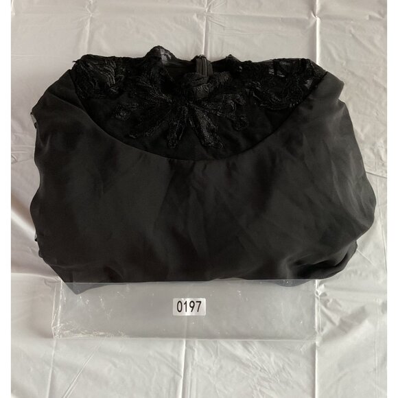 NWT Vintage-Style Black Lace Overlay Dress Sheer Cape High Neck Floral Embroider - Picture 13 of 16